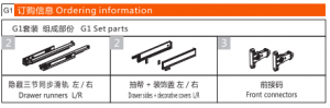 U- box Drawer Slide - BL Slim Glass Tandem (2)